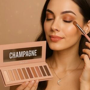 OKALAN 16-Color Eyeshadow Palette Champagne II – Warm Matte & Shimmer Tones